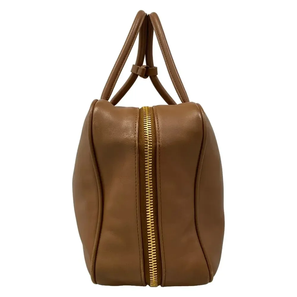 Miu Miu Leather Bow Bag Handbag 5BB117 COGNAC (Brown)